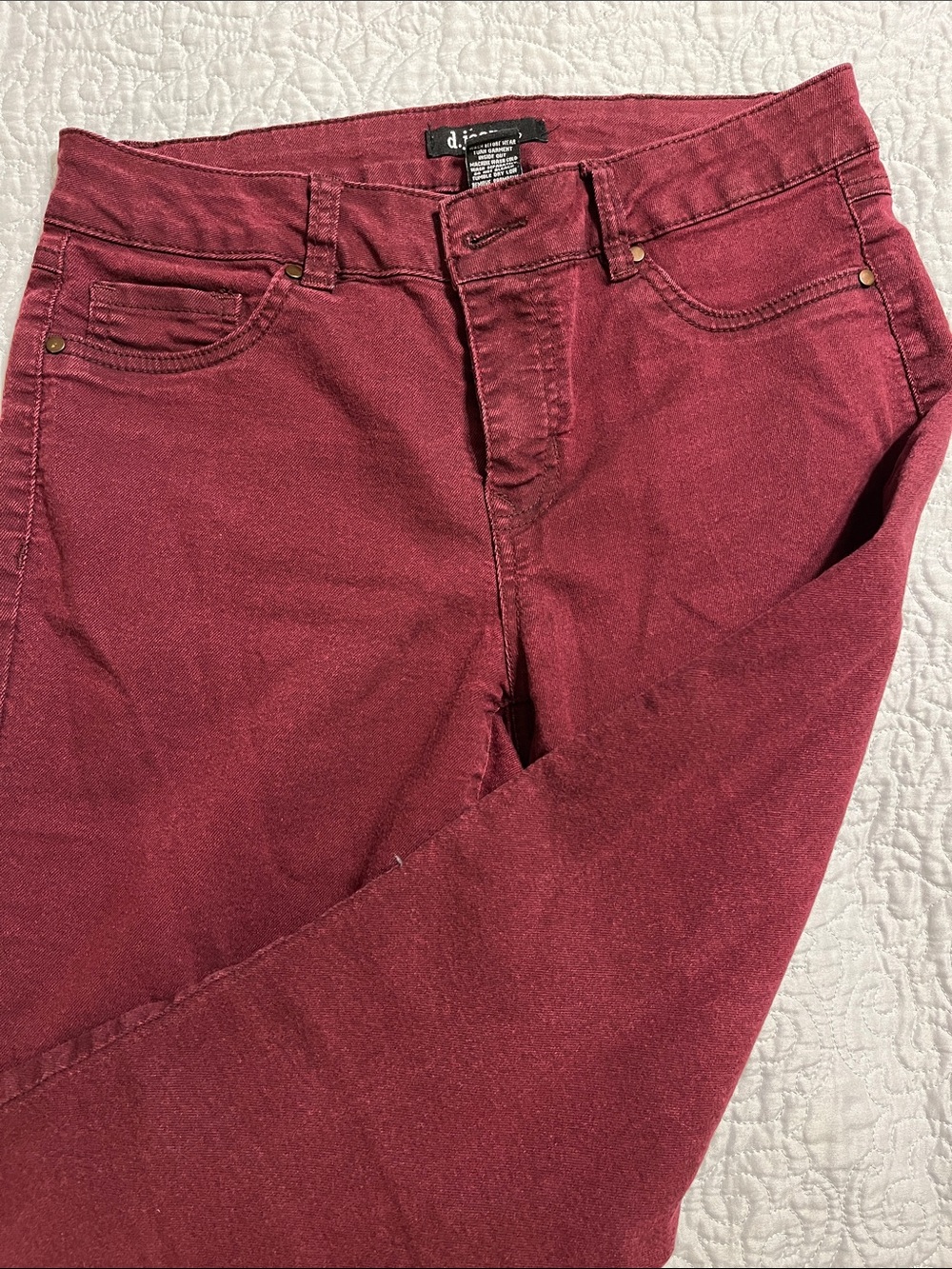 d. jeans Women's Deep Burgundy Skinny Jeans Size 6 - Picture 5 of 5